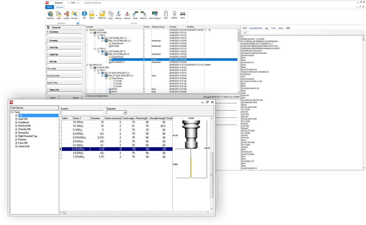 CIMCO: gestión y comunicación de programas CNC (DNC) con NC-Base