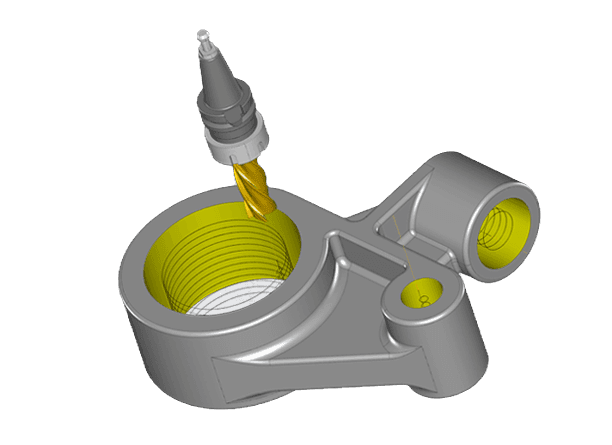 OneCNC CAD/CAM: pieza con trayectoria de mecanizado verificada