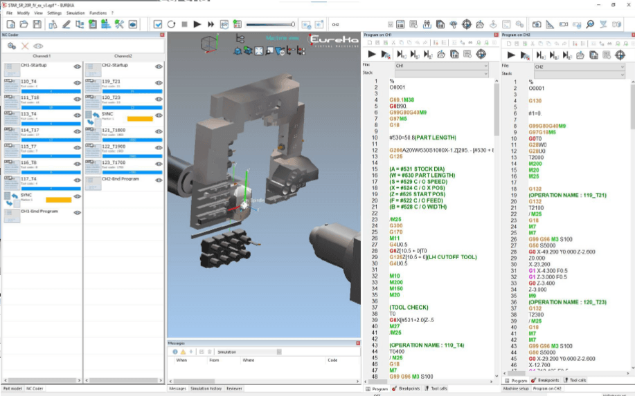 Programa CNC verificado en simulación antes de mecanizar